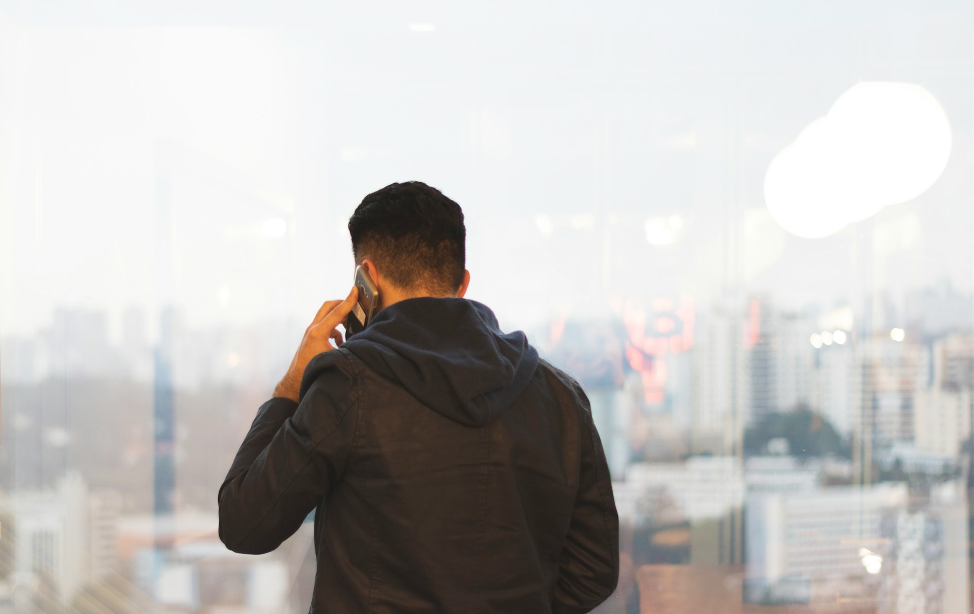 A person on the phone