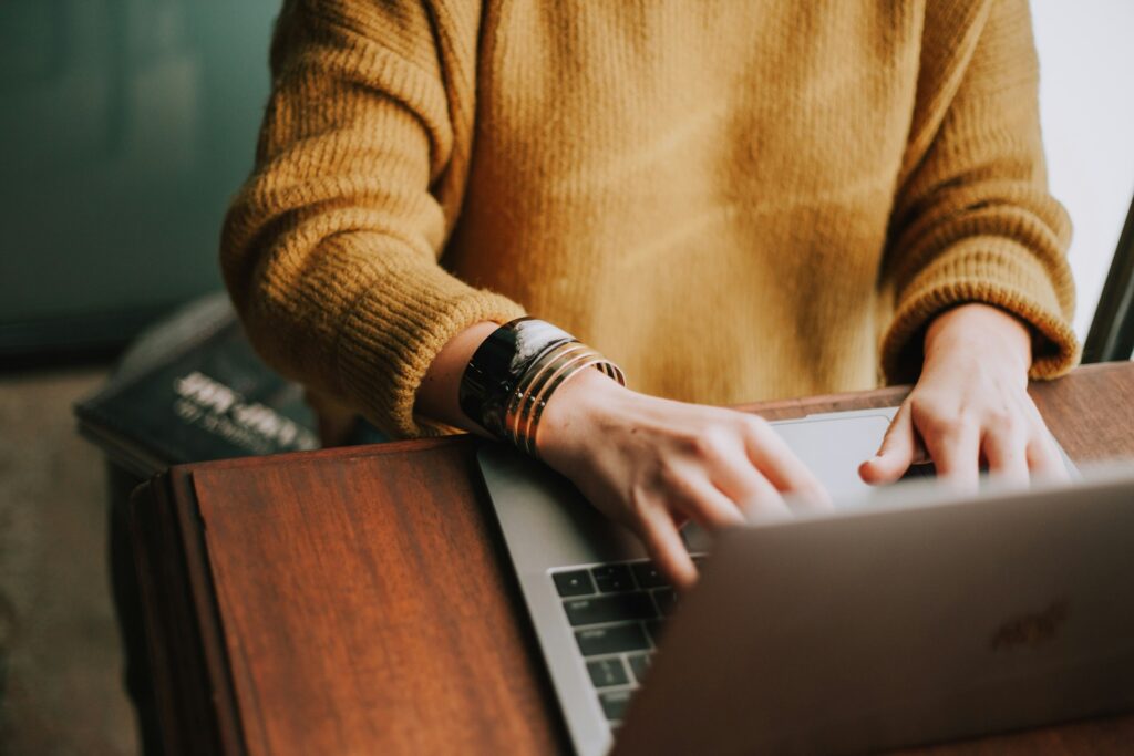 A man using a laptop
