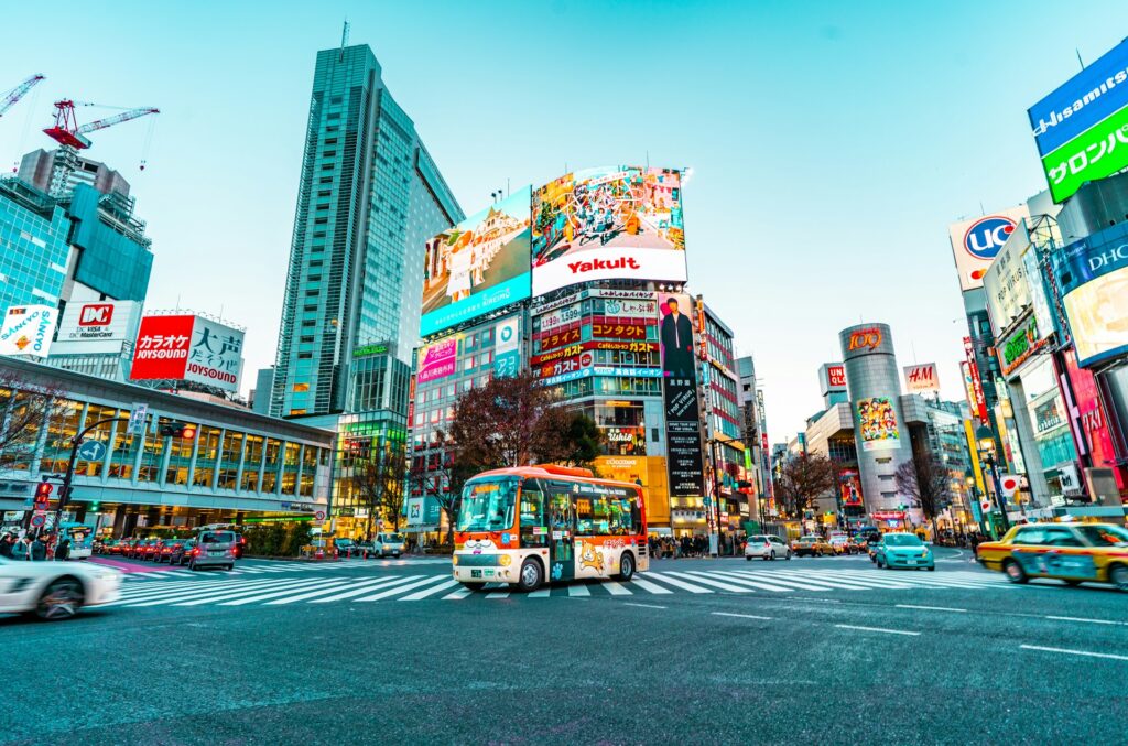 A street crossing in Shibuya, Japan