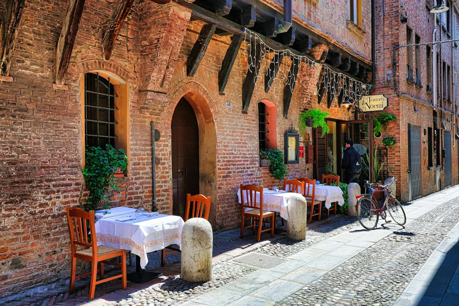 A quiet and classical street in Ferrara, Italy